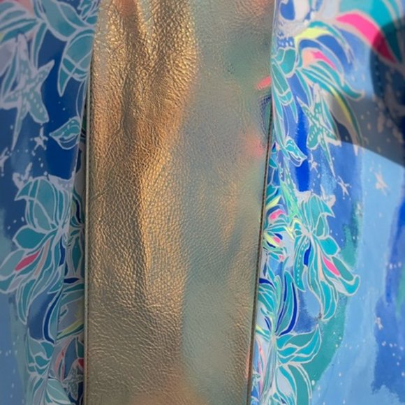 Lilly Pulitzer Breezy pool tote in Bennett Blue celestial sea NWT- defect-notes - Picture 3 of 7